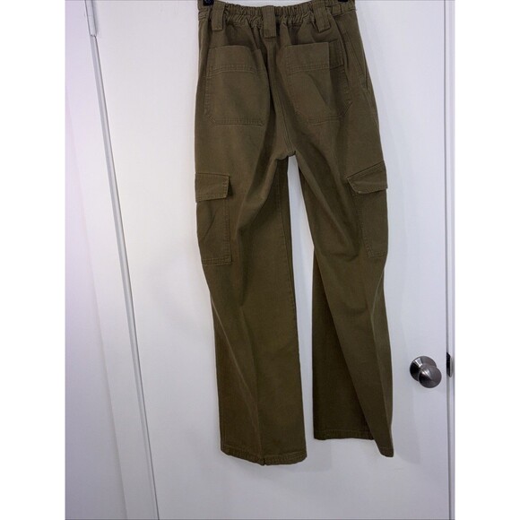 Blanc De Blanc Cargo High Rise Wide Leg Pants Green - Picture 6 of 9